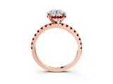 Rose gold Round Cut Diamond Solitaire Ring with Pavé Band and Four-Prong Setting_3