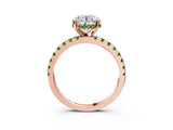 Rose gold Round Cut Diamond Solitaire Ring with Pavé Band and Four-Prong Setting_3