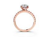 Rose gold Round Cut Diamond Solitaire Ring with Pavé Band and Four-Prong Setting_3