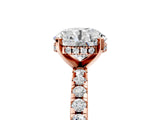 Rose gold Round Cut Diamond Solitaire Ring with Pavé Band and Four-Prong Setting_5
