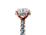 Rose gold Round Cut Diamond Solitaire Ring with Pavé Band and Four-Prong Setting_5