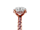 Rose gold Round Cut Diamond Solitaire Ring with Pavé Band and Four-Prong Setting_5