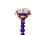 Rose gold Round Cut Diamond Solitaire Ring with Pavé Band and Four-Prong Setting_5