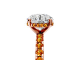 Rose gold Round Cut Diamond Solitaire Ring with Pavé Band and Four-Prong Setting_5