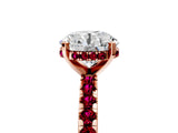 Rose gold Round Cut Diamond Solitaire Ring with Pavé Band and Four-Prong Setting_5