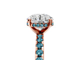 Rose gold Round Cut Diamond Solitaire Ring with Pavé Band and Four-Prong Setting_5