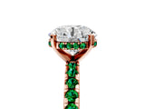 Rose gold Round Cut Diamond Solitaire Ring with Pavé Band and Four-Prong Setting_5