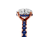 Rose gold Round Cut Diamond Solitaire Ring with Pavé Band and Four-Prong Setting_5