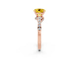 Rose gold Round Cut Diamond Solitaire Ring with Pavé Band and Prong Setting_2