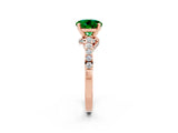Rose gold Round Cut Diamond Solitaire Ring with Pavé Band and Prong Setting_2