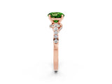 Rose gold Round Cut Diamond Solitaire Ring with Pavé Band and Prong Setting_2