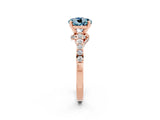 Rose gold Round Cut Diamond Solitaire Ring with Pavé Band and Prong Setting_2