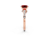 Rose gold Round Cut Diamond Solitaire Ring with Pavé Band and Prong Setting_2