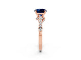 Rose gold Round Cut Diamond Solitaire Ring with Pavé Band and Prong Setting_2