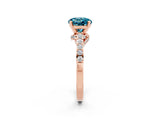 Rose gold Round Cut Diamond Solitaire Ring with Pavé Band and Prong Setting_2