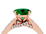 Rose gold Round Cut Diamond Solitaire Ring with Pavé Band and Prong Setting_4