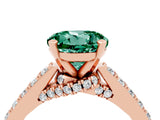 Rose gold Round Cut Diamond Solitaire Ring with Pavé Band and Prong Setting_4