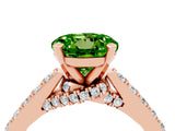 Rose gold Round Cut Diamond Solitaire Ring with Pavé Band and Prong Setting_4