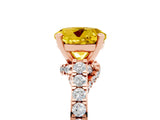 Rose gold Round Cut Diamond Solitaire Ring with Pavé Band and Prong Setting_5