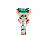 Rose gold Round Cut Diamond Solitaire Ring with Pavé Band and Prong Setting_5