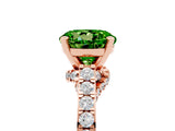 Rose gold Round Cut Diamond Solitaire Ring with Pavé Band and Prong Setting_5