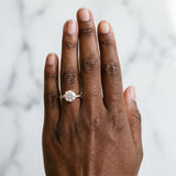 Rose gold Round Cut Diamond Solitaire Ring with Pavé Band and Prong Setting_94