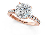 Rose gold Round Cut Diamond Solitaire Ring with Round  Pavé Band and Four-Prong Setting_37