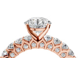 Rose gold Round Cut Diamond Solitaire Ring with Shared Prong Pavé Band and Four-Prong Setting_84