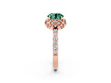 Rose gold Round Cut Diamond Solitaire Ring with Shared Prong Pavé Band_2