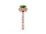 Rose gold Round Cut Diamond Solitaire Ring with Shared Prong Pavé Band_2