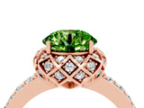 Rose gold Round Cut Diamond Solitaire Ring with Shared Prong Pavé Band_4