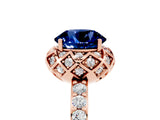 Rose gold Round Cut Diamond Solitaire Ring with Shared Prong Pavé Band_5