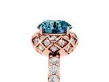 Rose gold Round Cut Diamond Solitaire Ring with Shared Prong Pavé Band_5