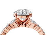 Rose gold Round Cut Diamond Solitaire Ring with Side Stones and Four-Prong Setting_100