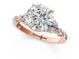 Rose gold Round Cut Diamond Solitaire Ring with Side Stones and Four-Prong Setting_97