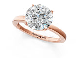 Rose gold Round Cut Diamond Solitaire Ring with Thin Band and Prong Setting_13