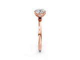 Rose gold Round Cut Diamond Solitaire Ring with Thin Band and Prong Setting_14