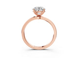 Rose gold Round Cut Diamond Solitaire Ring with Thin Band and Prong Setting_15