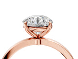 Rose gold Round Cut Diamond Solitaire Ring with Thin Band and Prong Setting_16
