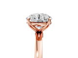 Rose gold Round Cut Diamond Solitaire Ring with Thin Band and Prong Setting_17