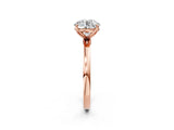 Rose gold Round Cut Diamond Solitaire Ring with Thin Band and Prong Setting_26