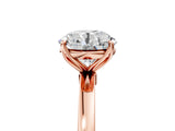 Rose gold Round Cut Diamond Solitaire Ring with Thin Band and Prong Setting_29
