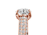 Rose gold Round Cut Diamond Solitaire Ring with Three-Row Pavé Band and Four-Prong Setting_44