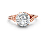 Rose gold Round Cut Diamond Solitaire Ring with Twist Band and Four-Prong Setting_60
