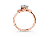 Rose gold Round Cut Diamond Solitaire Ring with Twist Band and Four-Prong Setting_63