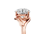 Rose gold Round Cut Diamond Solitaire Ring with Twist Band and Four-Prong Setting_65