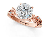 Rose gold Round Cut Diamond Solitaire Ring with Twisted Band and Prong Setting_218