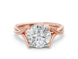 Rose gold Round Cut Diamond Solitaire Twist Band Prong Setting Ring_69