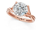 Rose gold Round Cut Diamond Solitaire Twist Band Prong Setting Ring_70