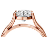 Rose gold Round Cut Diamond Solitaire Twist Band Prong Setting Ring_73